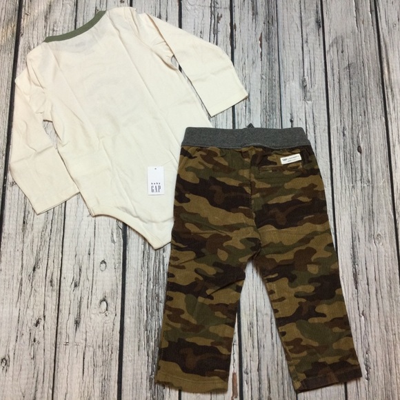 Gap Boys 3 6 18 24 month Yoda Shirt & Camouflage Pants. NWT - Picture 4 of 8